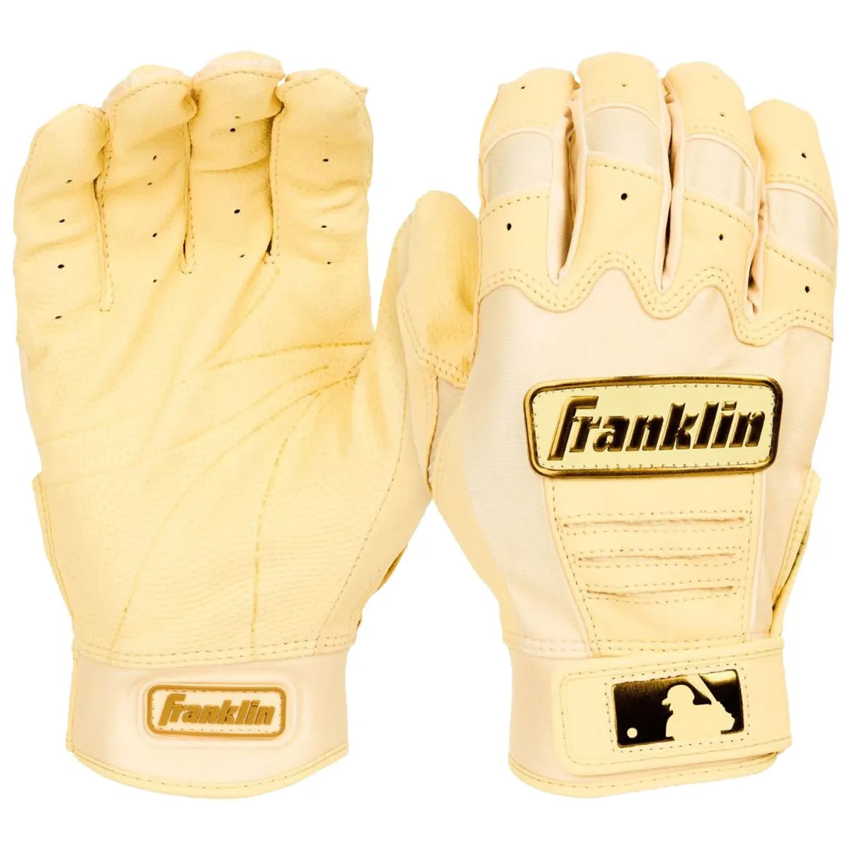 Franklin CFX Pro Chrome Batting Gloves | Gold Edition | MLB Pro-Level Fit Grip | 20793F