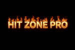 Flaming text 'HIT ZONE PRO' on a black background